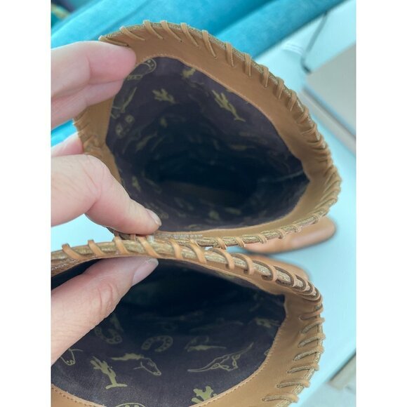 Mia Womens Cowgirl Boots Size 6 Leather Western Candida Boho Floral Tan 3D - Picture 11 of 15